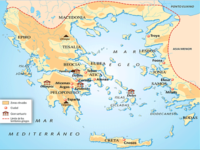 Grecia mapa antiguo