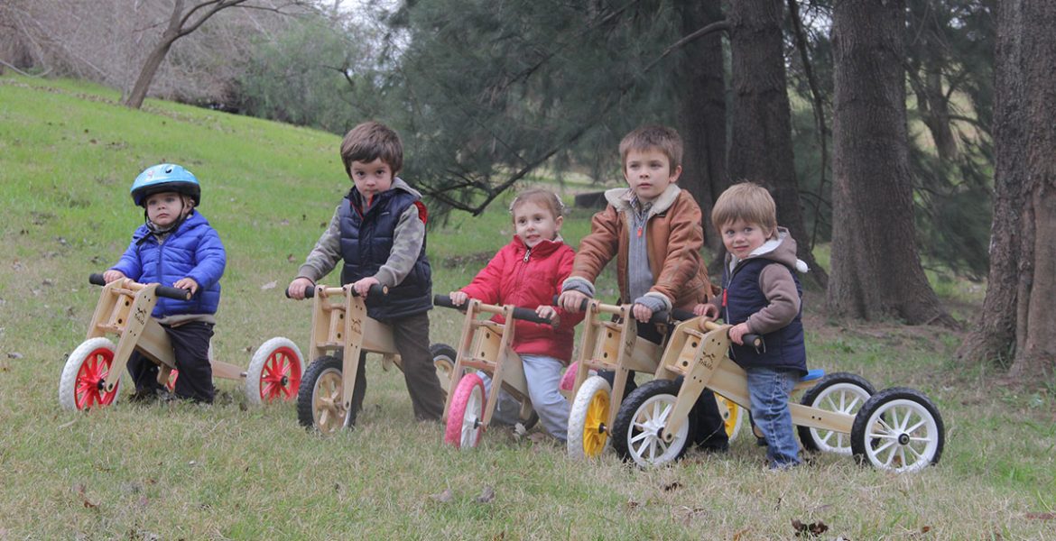 trikids - niños en triciclos y bicicletas de aprendizaje