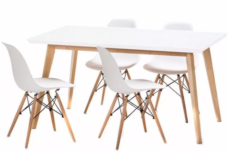 mesa nórdica y sillas nórdicas