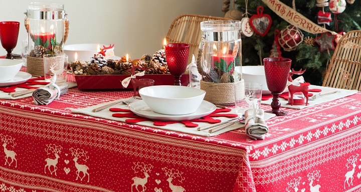 mesa navideña decoración