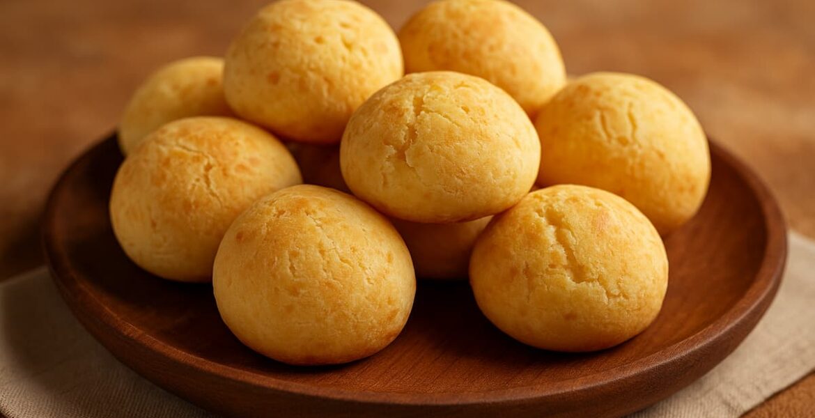 Chipás caseros recién horneados sobre una tabla de madera, dorados y crujientes por fuera, típicos del Litoral argentino.