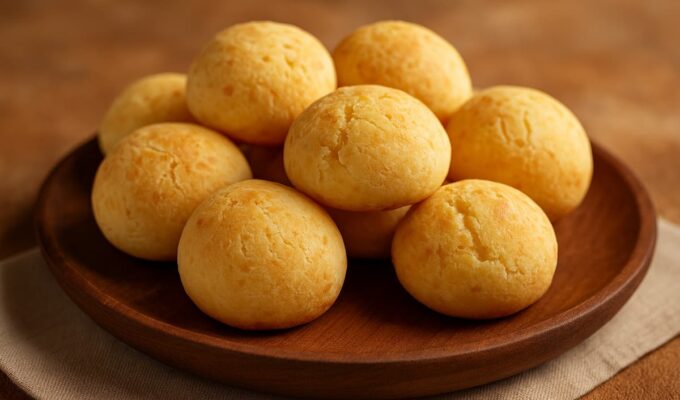 Chipás caseros recién horneados sobre una tabla de madera, dorados y crujientes por fuera, típicos del Litoral argentino.