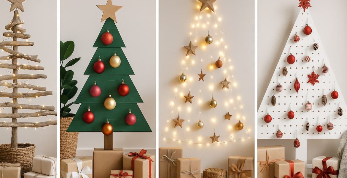 Árboles de Navidad originales y creativos para decorar el hogar en 2025.