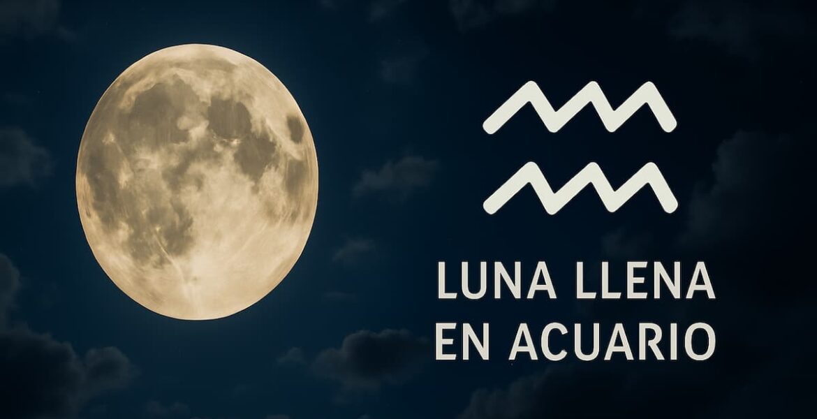 imagen de luna llena en acuario 2025