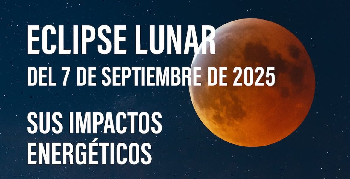 Luna roja durante el eclipse lunar del 7 de septiembre de 2025 en un cielo estrellado