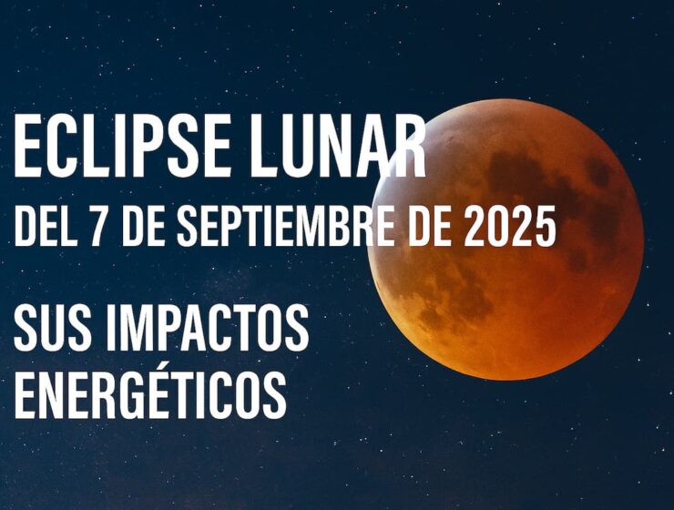 Luna roja durante el eclipse lunar del 7 de septiembre de 2025 en un cielo estrellado
