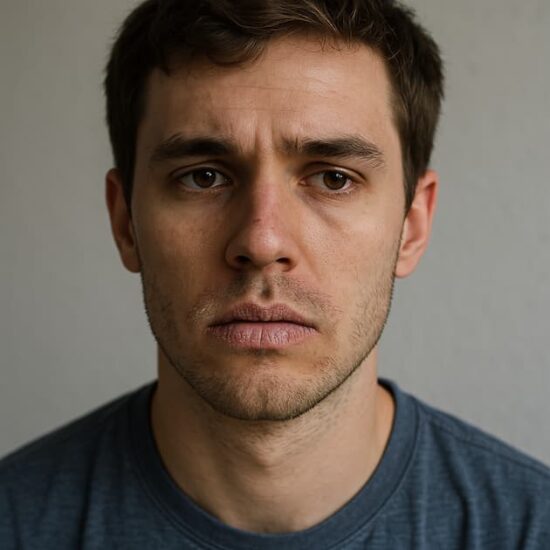 Joven con labios resecos y agrietados en primer plano