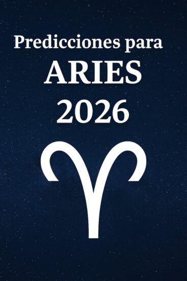 Imagen con el texto predicciones 2026 para Aries