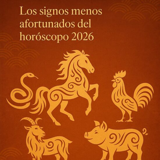 Ilustración colorida del Caballo de Fuego, símbolo del horóscopo chino 2026, en tonos rojos, dorados y azules.
