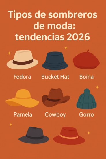 Sombreros de moda para 2026: estilos Panamá, Fedora, Trilby y pamela, sobre fondo claro y elegante, tendencia en accesorios.
