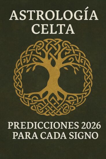 Astrología celta: predicciones 2026 para cada signo 5 Ilustración horizontal de un círculo celta tallado con símbolos druídicos sobre fondo verde natural.