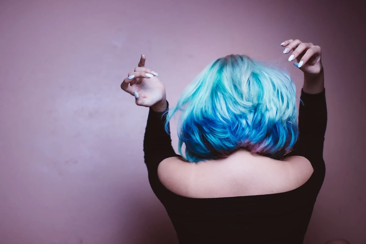 cabello azul