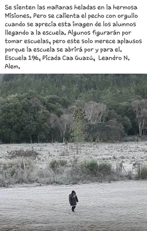 al colegio a pesar de la helada