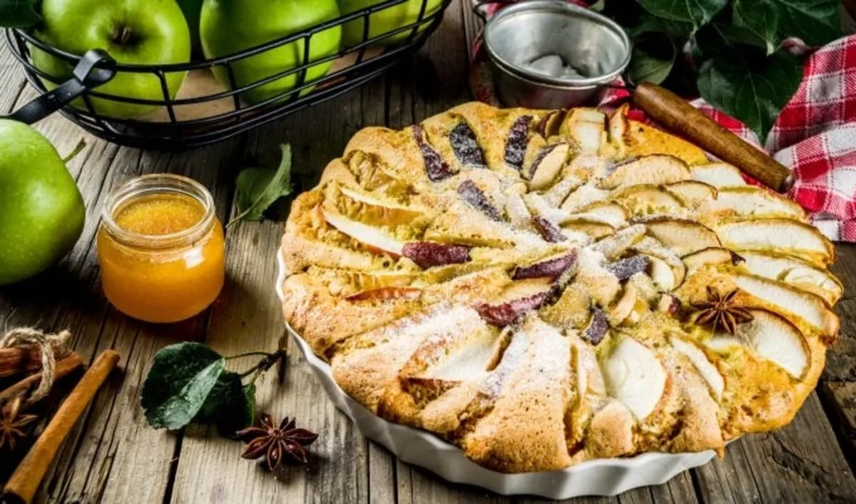 tarta de manzanas verdes
