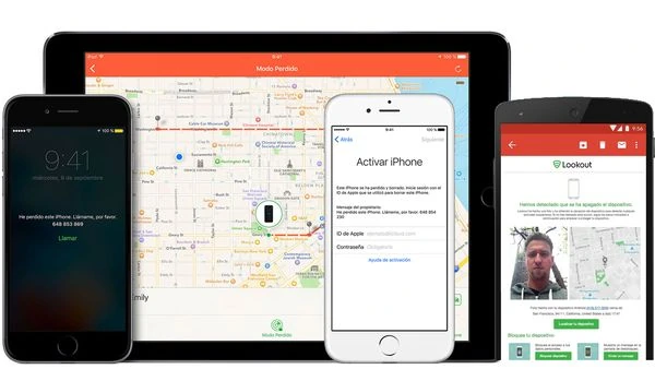 Celular con mapa en pantalla y aplicaciones de rastreo