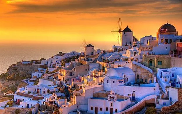 atardecer en santorini