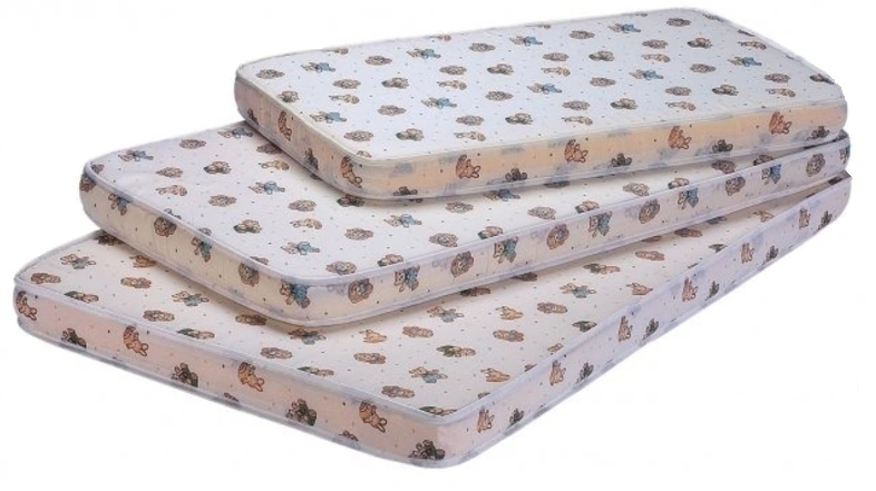 Colchón juvenil beige con estampado geométrico y base elevable