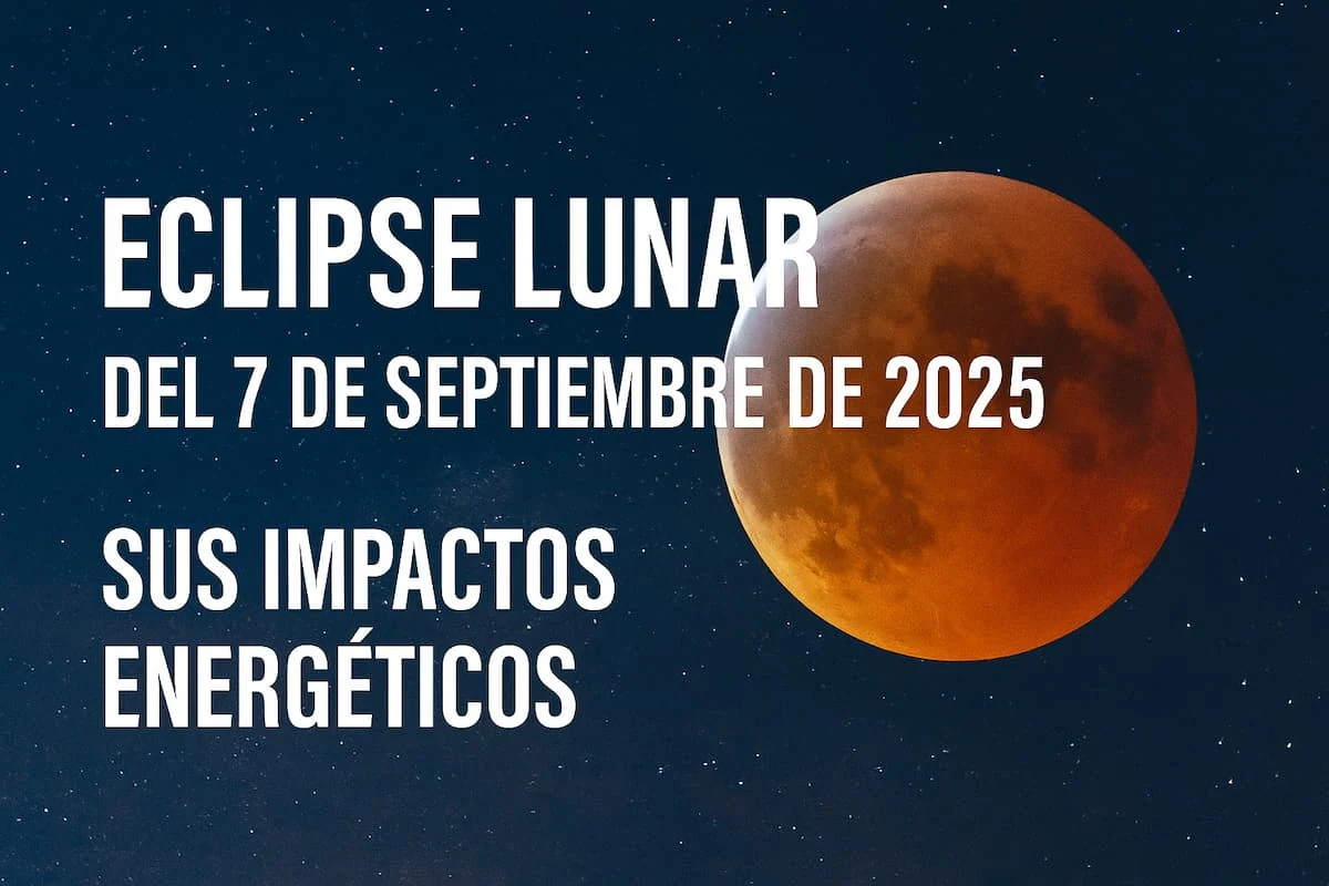Luna roja durante el eclipse lunar del 7 de septiembre de 2025 en un cielo estrellado