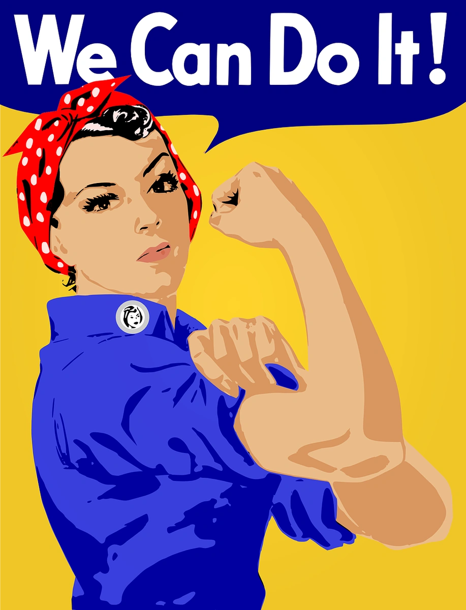 historia-lucha-derechos-de-la-mujer El icónico póster "We Can Do It!", símbolo del empoderamiento femenino y la lucha de las mujeres por sus derechos laborales y sociales, origen del 8 de marzo.