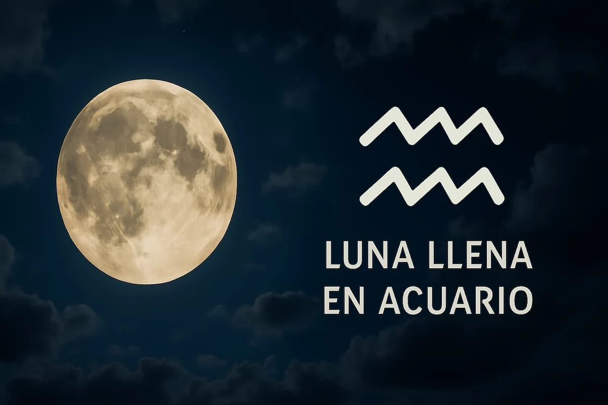 imagen de luna llena en acuario 2025