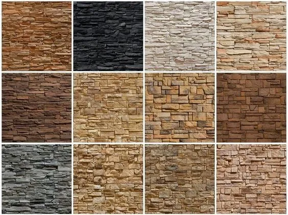 Muestrario de piedras naturales en diferentes colores y acabados