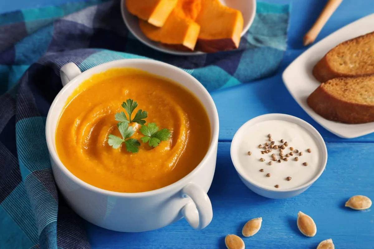 Sopa de calabaza asada con jengibre